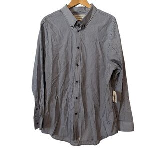 Five Four Nick‎ Wooster Larsen Navy and White Striped Button Down Shirt Size 2XL